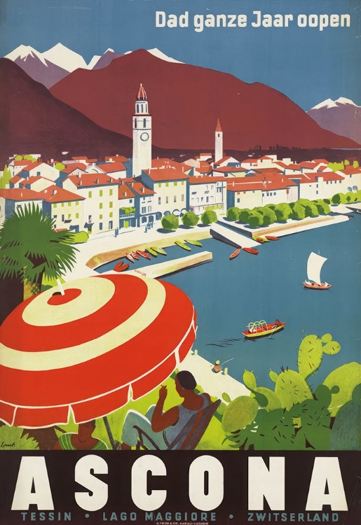 Picture of SWITZERLAND ASCONA VINTAGE TRAVEL POSTER