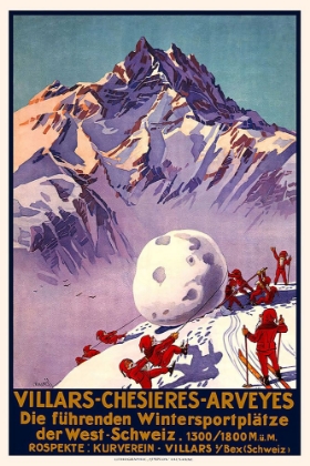 Picture of SWITZERLAND ELVES SKIING VINTAGE TRAVEL