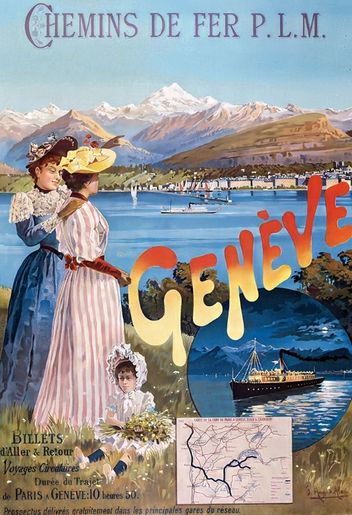 Picture of SWITZERLAND GENEVA VINTAGE TRAVEL POSTER