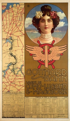 Picture of SWITZERLAND GOTTHARD BAHN VINTAGE RAIL TRAVEL POSTER