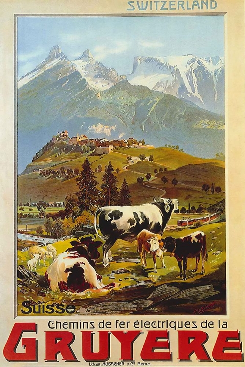 Picture of SWITZERLAND GRUYERE VINTAGE TRAVEL POSTER