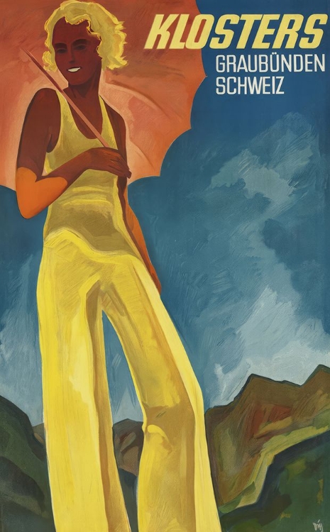 Picture of SWITZERLAND KLOSTERS VINTAGE TRAVEL POSTER