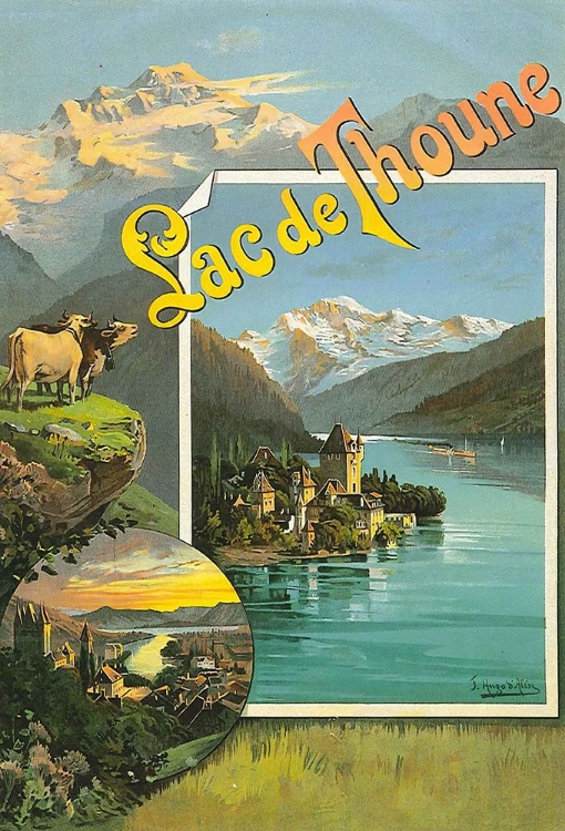 Picture of SWITZERLAND LAKE THUN VINTAGE TRAVEL POSTER
