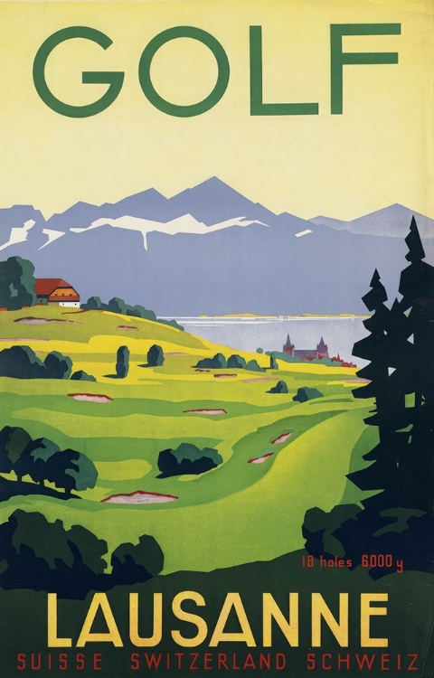 Picture of SWITZERLAND LAUSANNE GOLF VINTAGE TRAVEL POSTER