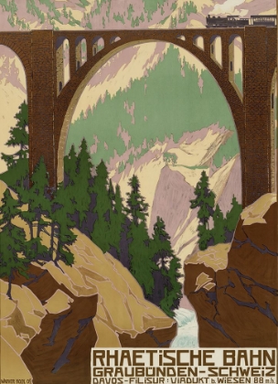 Picture of SWITZERLAND RHAETISCHE BAHN RAILWAY VINTAGE TRAVEL POSTER