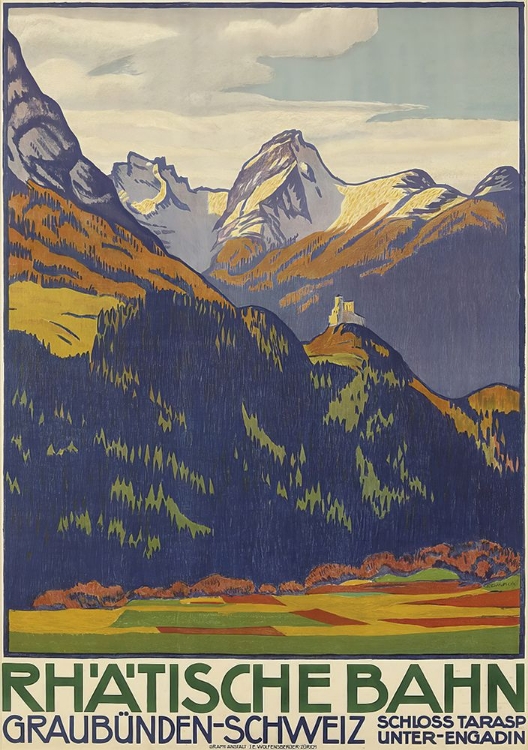 Picture of SWITZERLAND RHATISCHE BAHN RAILWAY VINTAGE TRAVEL POSTER