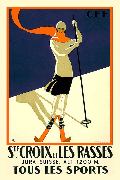 Picture of SWITZERLAND ST CROIX SKIING VINTAGE TRAVEL POSTER