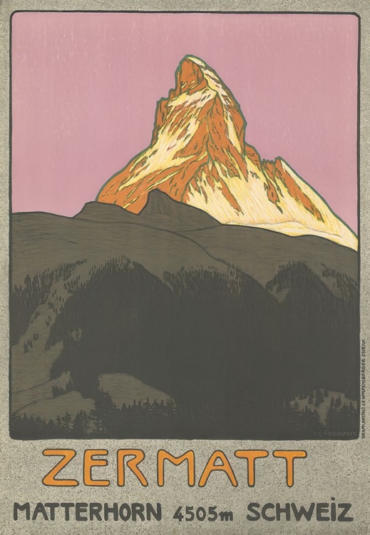 Picture of SWITZERLAND ZERMATT MATTERHORN VINTAGE TRAVEL POSTER