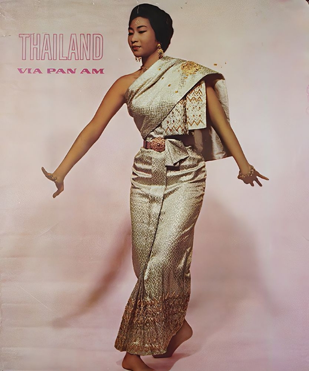 Picture of THAILAND MID CENTURY VINTAGE AIRLINE TRAVEL POSTER