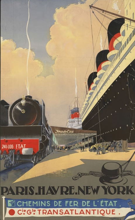 Picture of TRANSATLANTIC VINTAGE TRAVEL POSTER