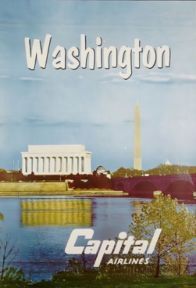 Picture of WASHINGTON DC VINTAGE AIR TRAVEL POSTER