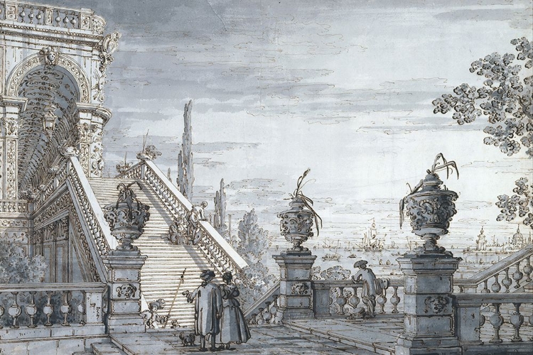 Picture of A CAPRICCIO WITH A MONUMENTAL STAIRCASE