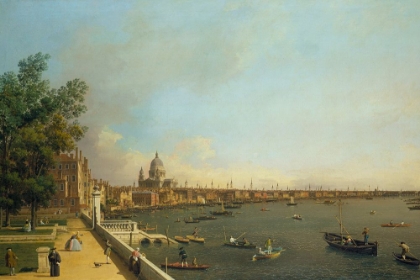 Picture of LONDON THE THAMES FROM SOMERSET HOUSE TERRACE TOWARDS THE CITY
