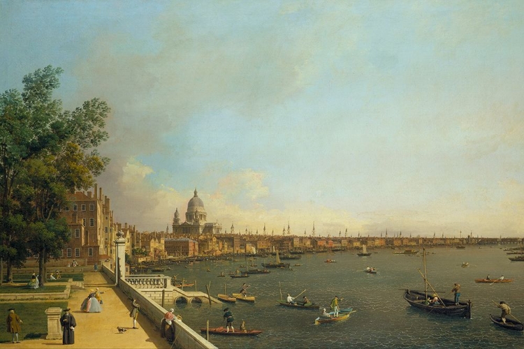 Picture of LONDON THE THAMES FROM SOMERSET HOUSE TERRACE TOWARDS THE CITY