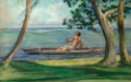 Picture of BOY IN CANOE PASSING IN FRONT OF OUR HOUSE, VAIALA, SAMOA CA 1895