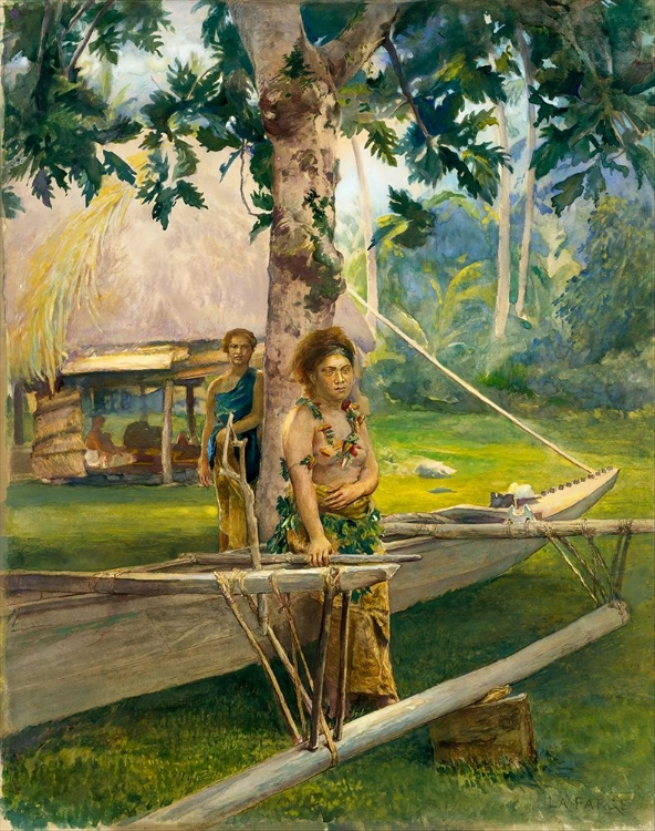 Picture of PORTRAIT OF FAASE, THE TAUPO, OR OFFICIAL VIRGIN, OF FAGALOA BAY, AND HER DUENNA, SAMOA 1891