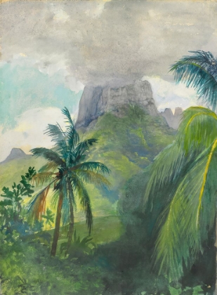 Picture of THE PEAK OF MAUA ROA. NOON. ISLAND OF MOOREA. SOCIETY ISLANDS. UPONOHU 1891