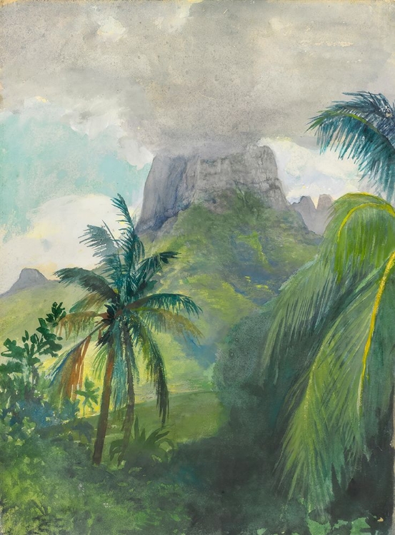 Picture of THE PEAK OF MAUA ROA. NOON. ISLAND OF MOOREA. SOCIETY ISLANDS. UPONOHU 1891