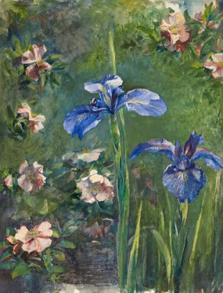 Picture of WILD ROSES AND IRISES 1887