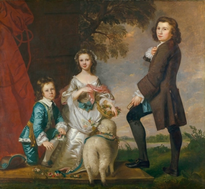 Picture of THOMAS AND MARTHA NEATE WITH HIS TUTOR, THOMAS NEEDHAM 1748