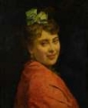 Picture of A PORTAIT OF A LADY WITH A RED SHAWL