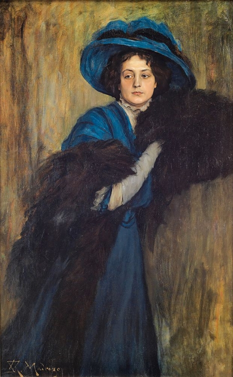 Picture of PORTRAIT OF A LADY IN BLUE CA 1897