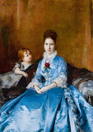 Picture of PORTRAIT OF MRS CLOTILDE DE CANDAMO AND HER SON CARLOS 1874