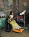 Picture of WOMAN WITH A PARROT CA 1872