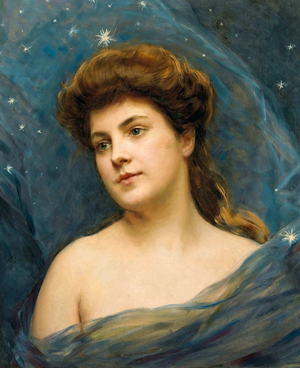 Picture of YOUNG WOMAN SURROUNDED BY STARS
