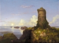 Picture of ITALIAN COAST SCENE WITH RUINED TOWER 1838