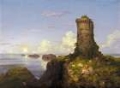 Picture of ITALIAN COAST SCENE WITH RUINED TOWER 1838