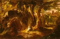 Picture of WOODED LANDSCAPE WITH FIGURES 1837