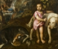 Picture of BOY WITH DOGS IN A LANDSCAPE CA 1560