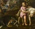Picture of BOY WITH DOGS IN A LANDSCAPE CA 1560