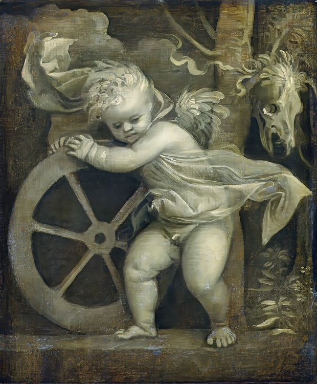 Picture of CUPID WITH THE WHEEL OF TIME CA 1515