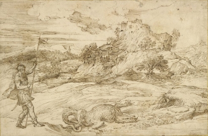 Picture of LANDSCAPE WITH ST. THEODORE OVERCOMING THE DRAGON CA 1550