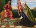 Picture of POPE ALEXANDER VI PRESENTING BISHOP JACOPO PESARO TO SAINT PETER CA 1506