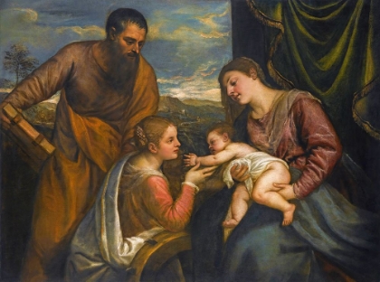 Picture of THE MADONNA AND CHILD WITH SAINTS LUKE AND CATHERINE OF ALEXANDRIA