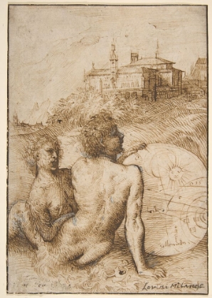 Picture of TWO SATYRS IN A LANDSCAPE CA 1505