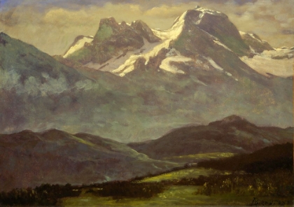 Picture of SUMMER SNOW ON THE PEAKS OR SNOW CAPPED MOUNTAINS