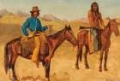 Picture of TRAPPER AND INDIAN GUIDE ON HORSEBACK