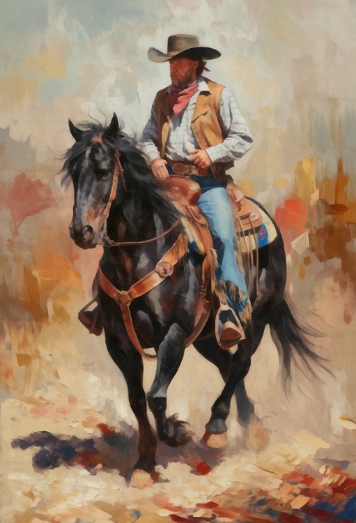 Picture of WATERCOLOR COWBOY ON HORSEBACK III