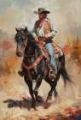 Picture of WATERCOLOR COWBOY ON HORSEBACK III