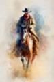 Picture of WATERCOLOR COWBOY ON HORSEBACK IV