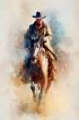 Picture of WATERCOLOR COWBOY ON HORSEBACK IV
