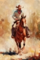 Picture of WATERCOLOR COWBOY ON HORSEBACK VI
