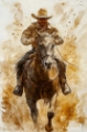 Picture of WATERCOLOR COWBOY ON HORSEBACK VIII