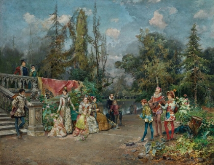 Picture of VENETIAN COURT, MINSTREL SCENE 1881