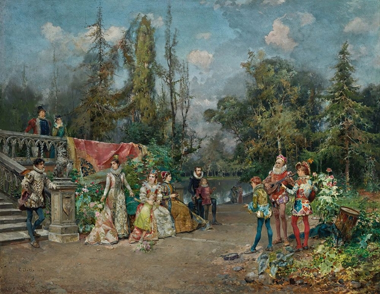 Picture of VENETIAN COURT, MINSTREL SCENE 1881