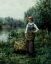 Picture of GIRL BY A STREAM, FLANDERS CA 1890